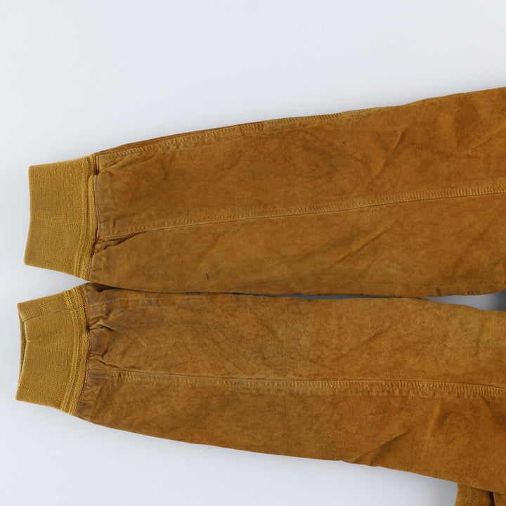 LIVING WORLD Men's Vintage Balster Jacket, Suede Leather Blouson, Size L Genuine Leather Suede Leather brown type Vintage Second Hand