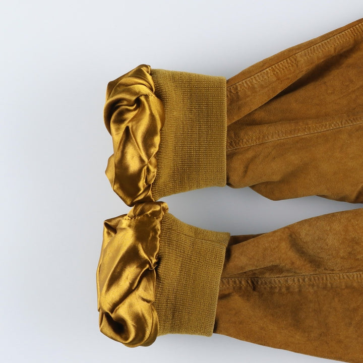 LIVING WORLD Men's Vintage Balster Jacket, Suede Leather Blouson, Size L Genuine Leather Suede Leather brown type Vintage Second Hand