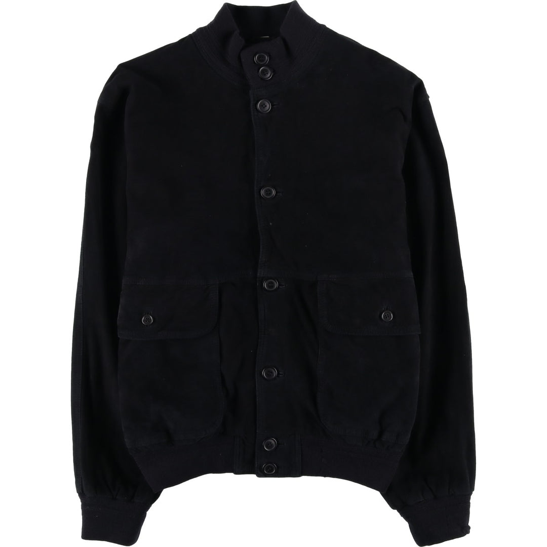 Vintage Balster Jacket, Suede Leather Blouson, Men's Size L Genuine Leather Suede Leather black type Vintage Second Hand