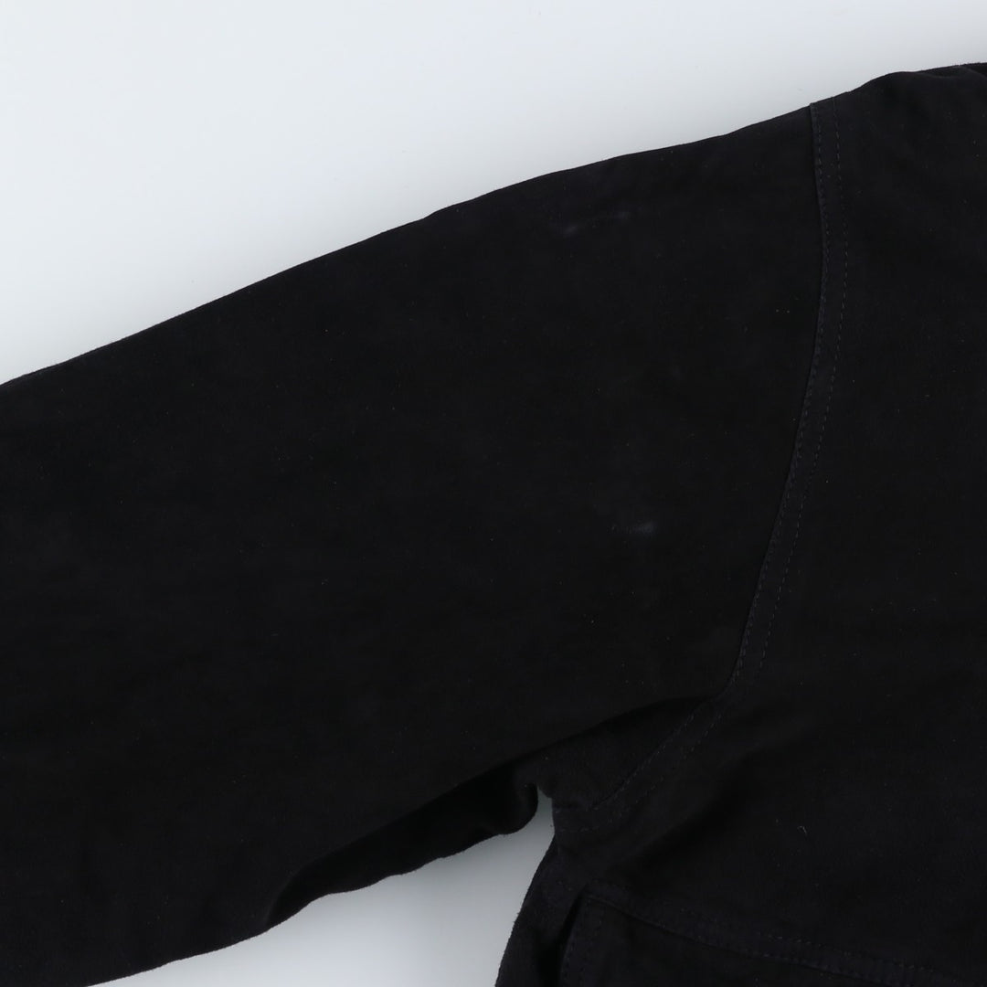 Vintage Balster Jacket, Suede Leather Blouson, Men's Size L Genuine Leather Suede Leather black type Vintage Second Hand