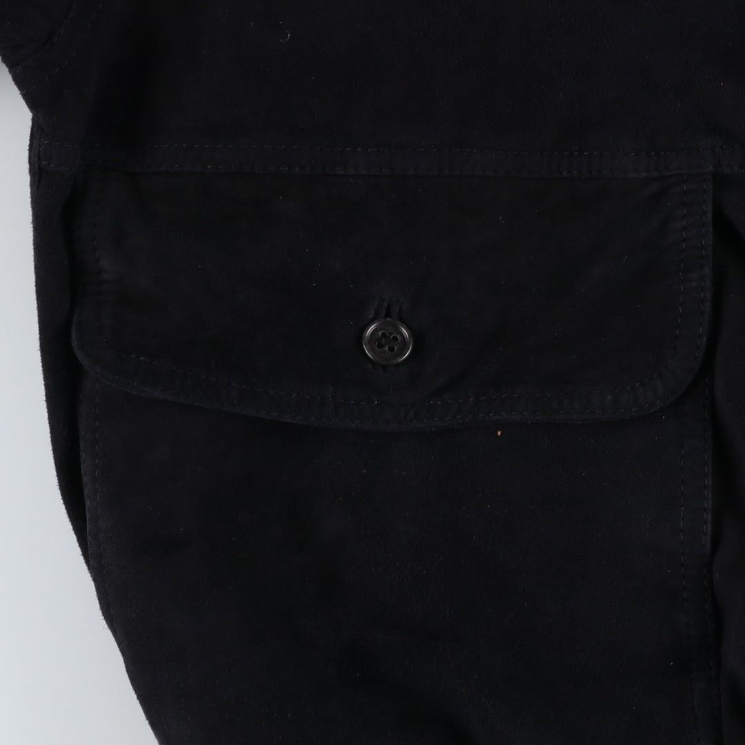 Vintage Balster Jacket, Suede Leather Blouson, Men's Size L Genuine Leather Suede Leather black type Vintage Second Hand