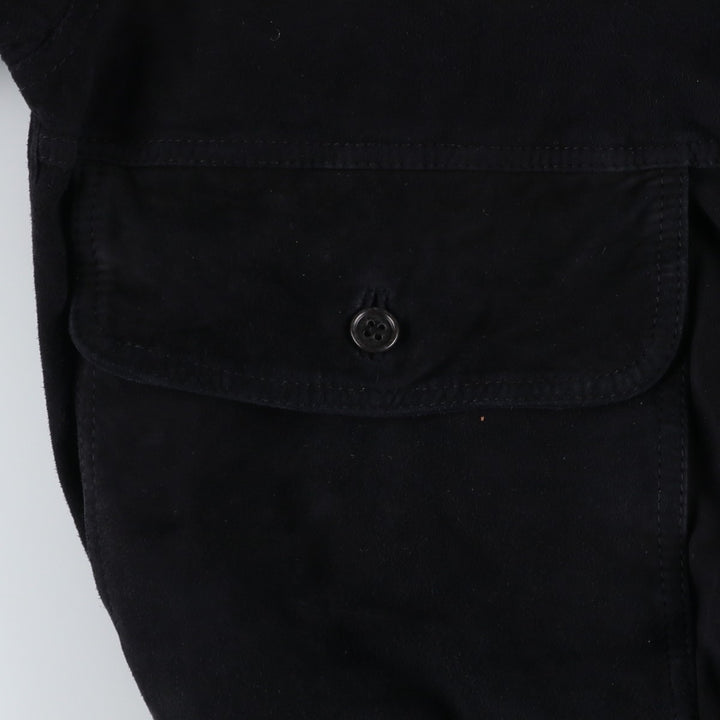 Vintage Balster Jacket, Suede Leather Blouson, Men's Size L Genuine Leather Suede Leather black type Vintage Second Hand
