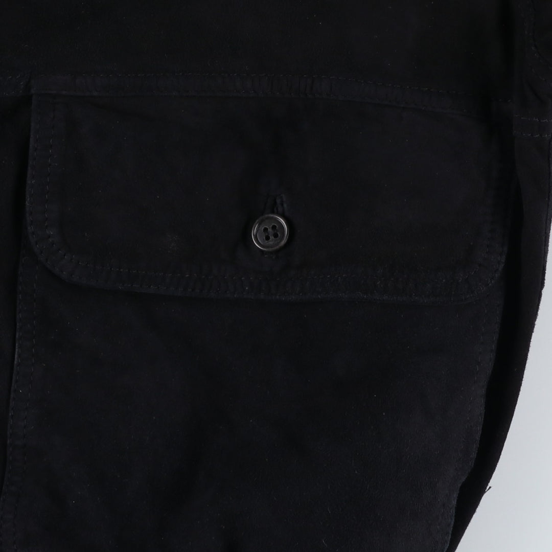 Vintage Balster Jacket, Suede Leather Blouson, Men's Size L Genuine Leather Suede Leather black type Vintage Second Hand