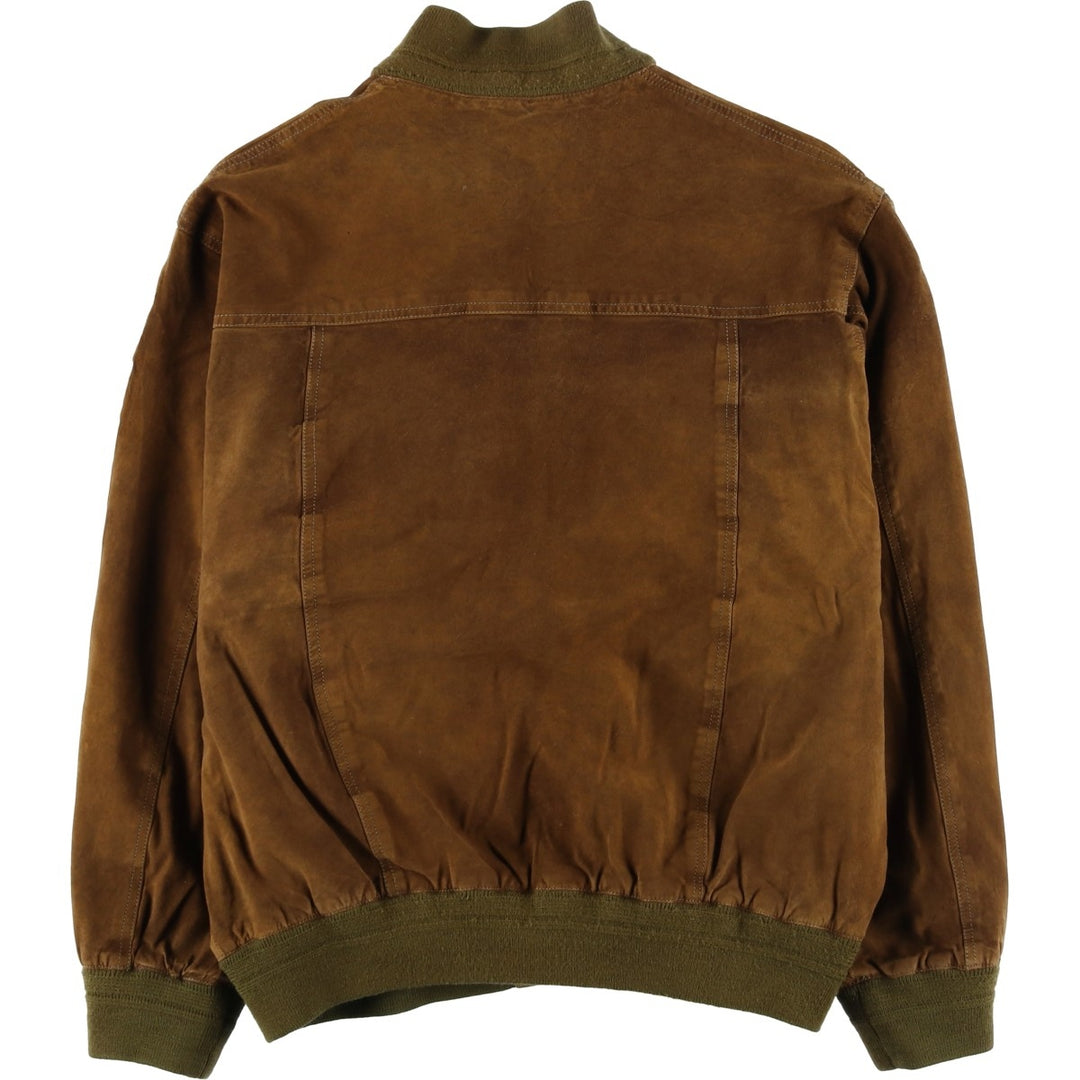 VERA PELLE Balster Jacket, Suede Leather Blouson, Men's Size L, Vintage Genuine Leather Suede Leather brown type Vintage Second Hand