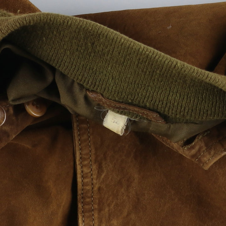 VERA PELLE Balster Jacket, Suede Leather Blouson, Men's Size L, Vintage Genuine Leather Suede Leather brown type Vintage Second Hand