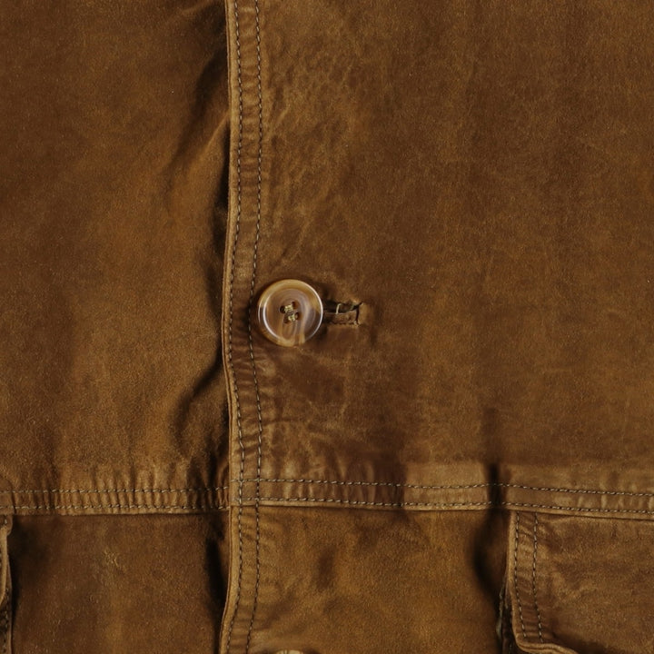 VERA PELLE Balster Jacket, Suede Leather Blouson, Men's Size L, Vintage Genuine Leather Suede Leather brown type Vintage Second Hand
