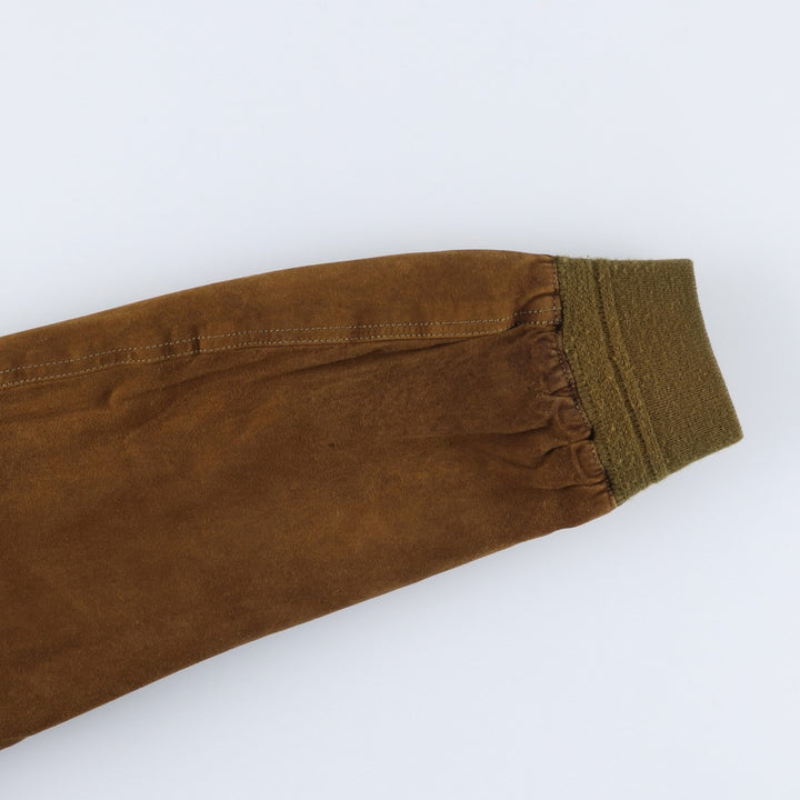 VERA PELLE Balster Jacket, Suede Leather Blouson, Men's Size L, Vintage Genuine Leather Suede Leather brown type Vintage Second Hand