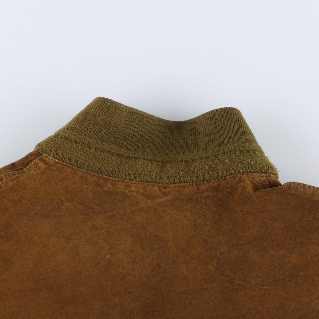 VERA PELLE Balster Jacket, Suede Leather Blouson, Men's Size L, Vintage Genuine Leather Suede Leather brown type Vintage Second Hand