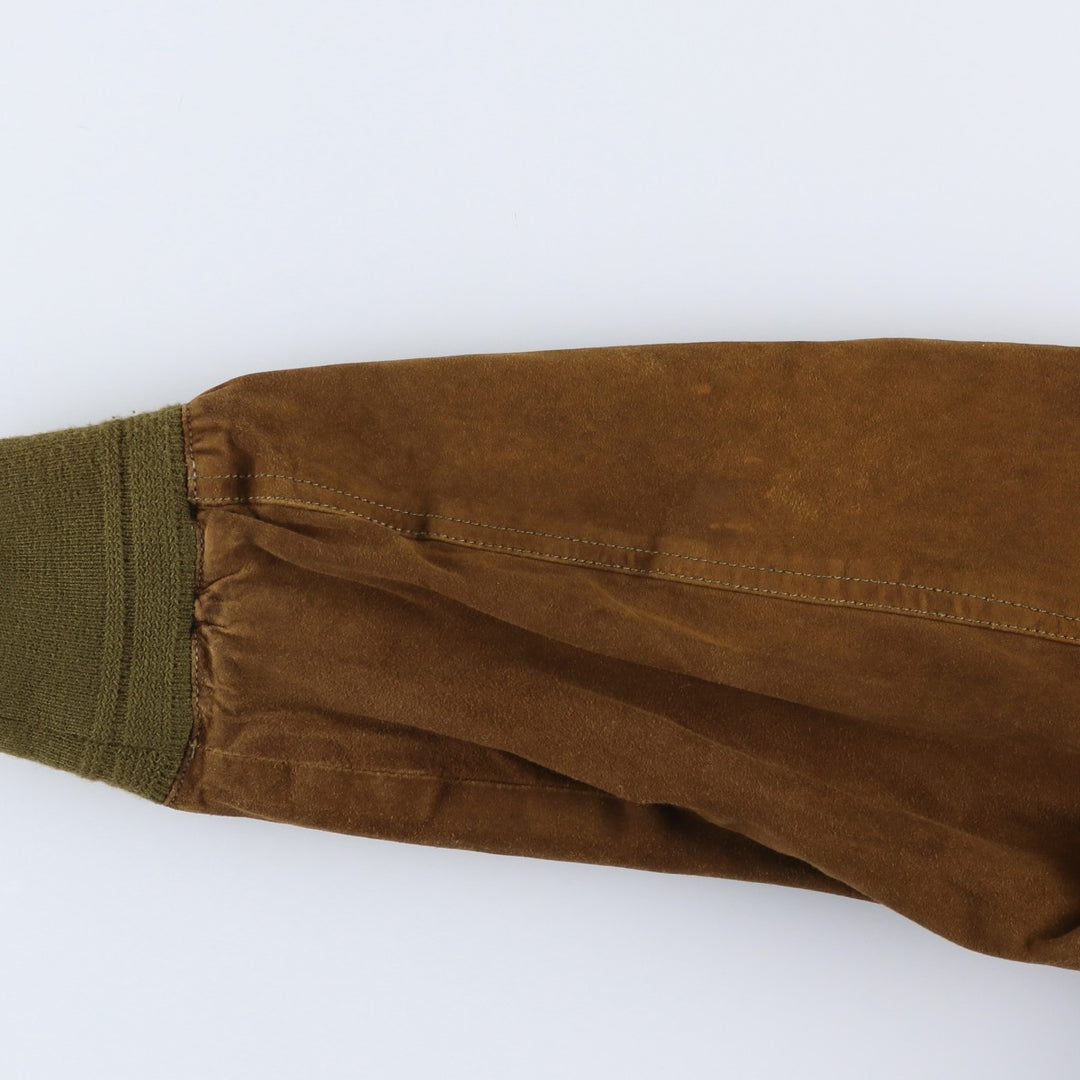 VERA PELLE Balster Jacket, Suede Leather Blouson, Men's Size L, Vintage Genuine Leather Suede Leather brown type Vintage Second Hand