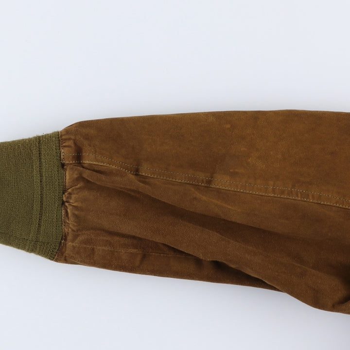 VERA PELLE Balster Jacket, Suede Leather Blouson, Men's Size L, Vintage Genuine Leather Suede Leather brown type Vintage Second Hand