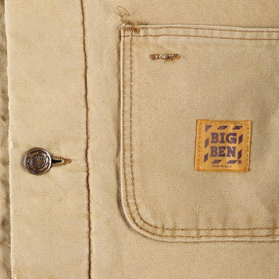 Vintage 70s-80'S Big Ben duck coverall, made in the USA, men's size XL cotton Beige type Vintage Second Hand