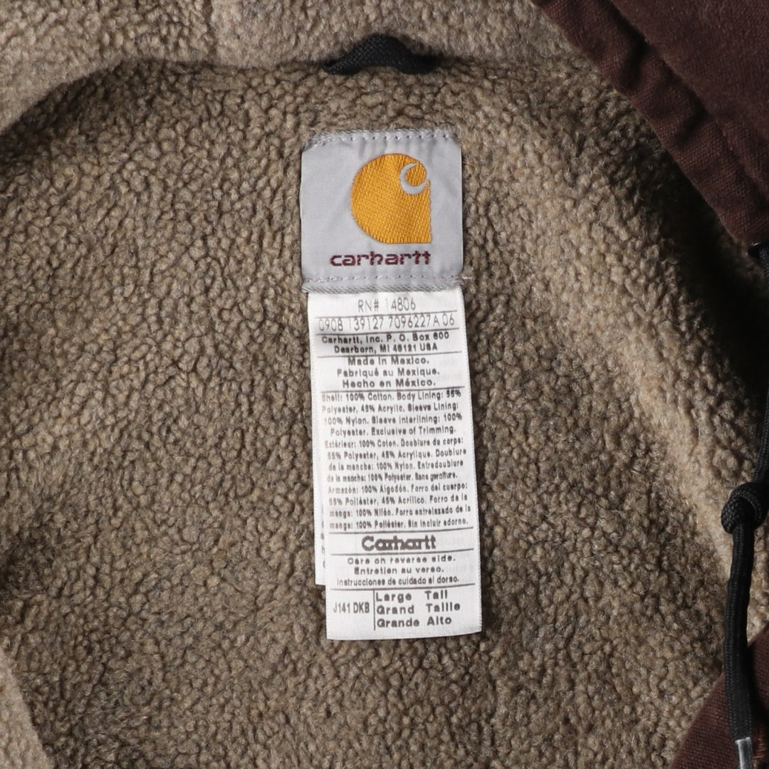 2000'S Carhartt Sierra Jacket, Padded Duck Full-Zip Hoodie, Men's Size L cotton brown type Vintage Second Hand