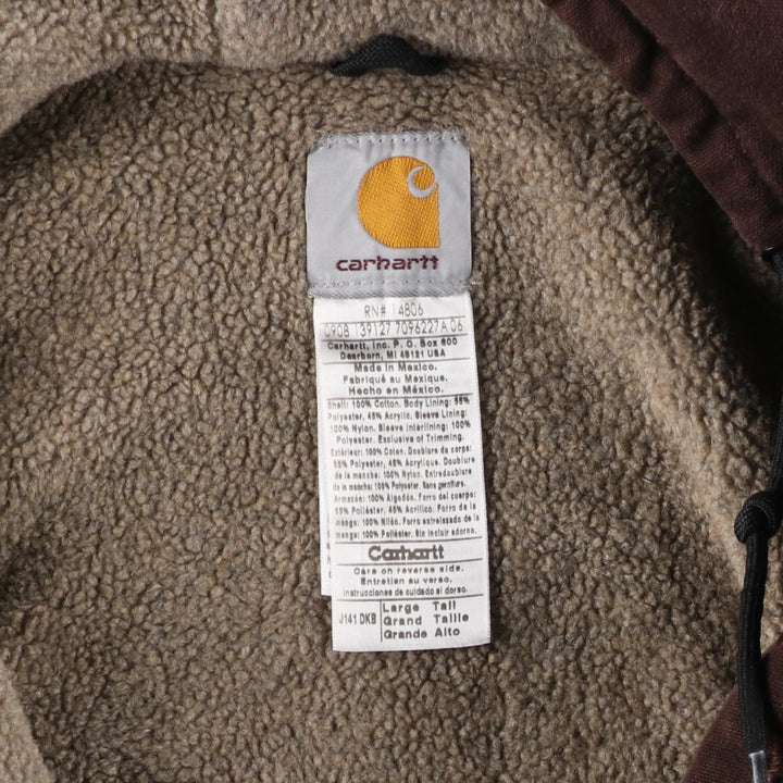 2000'S Carhartt Sierra Jacket, Padded Duck Full-Zip Hoodie, Men's Size L cotton brown type Vintage Second Hand