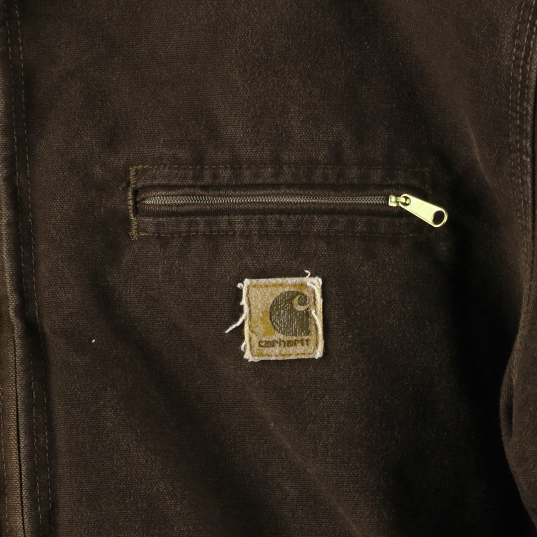2000'S Carhartt Sierra Jacket, Padded Duck Full-Zip Hoodie, Men's Size L cotton brown type Vintage Second Hand