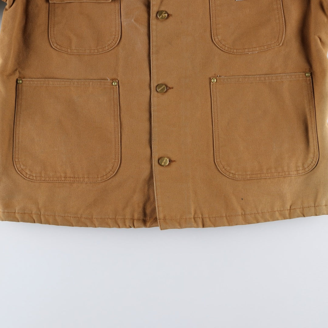 Vintage 1980'S Carhartt Michigan Chore Coat/Duck Coverall, Made in USA, Men's Size L cotton brown type Vintage Second Hand