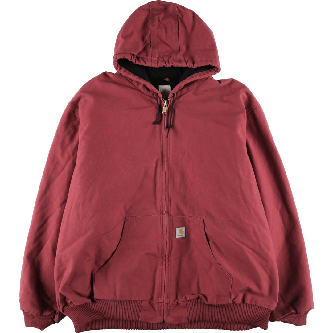 Carhartt Active Jacket, Padded Duck Full-Zip Hoodie, Men's Size XXXL unclear burgundy type Vintage Second Hand
