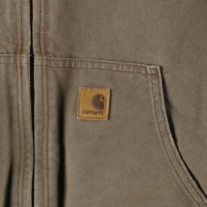 Carhartt Active Jacket Duck Full Zip Hoodie Men's XXL unclear Beige type Vintage Second Hand