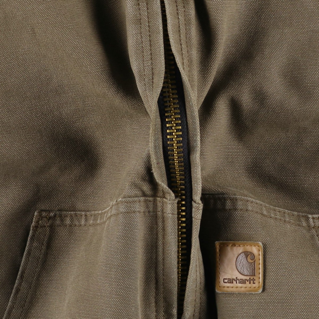 Carhartt Active Jacket Duck Full Zip Hoodie Men's XXL unclear Beige type Vintage Second Hand