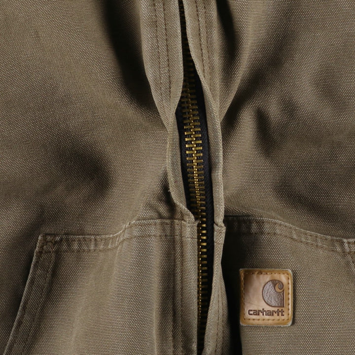 Carhartt Active Jacket Duck Full Zip Hoodie Men's XXL unclear Beige type Vintage Second Hand