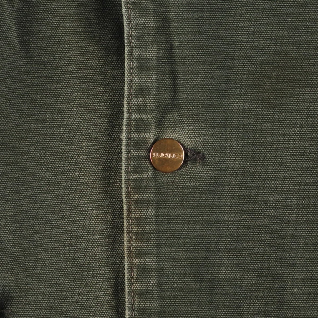 Carhartt Michigan Chore Coat Painted Duck Coverall Men's XL unclear Khaki type Vintage Second Hand
