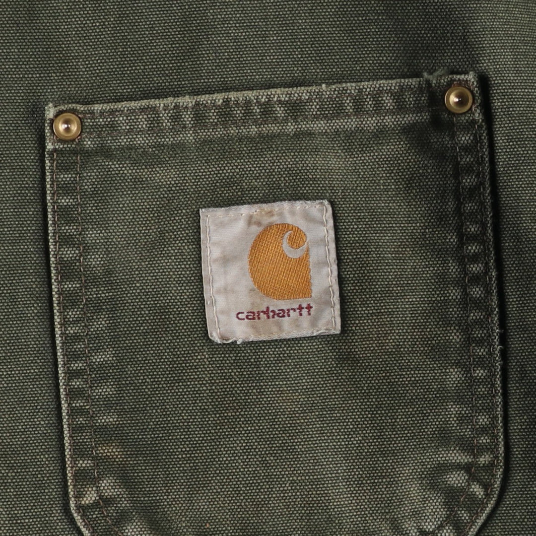 Carhartt Michigan Chore Coat Painted Duck Coverall Men's XL unclear Khaki type Vintage Second Hand