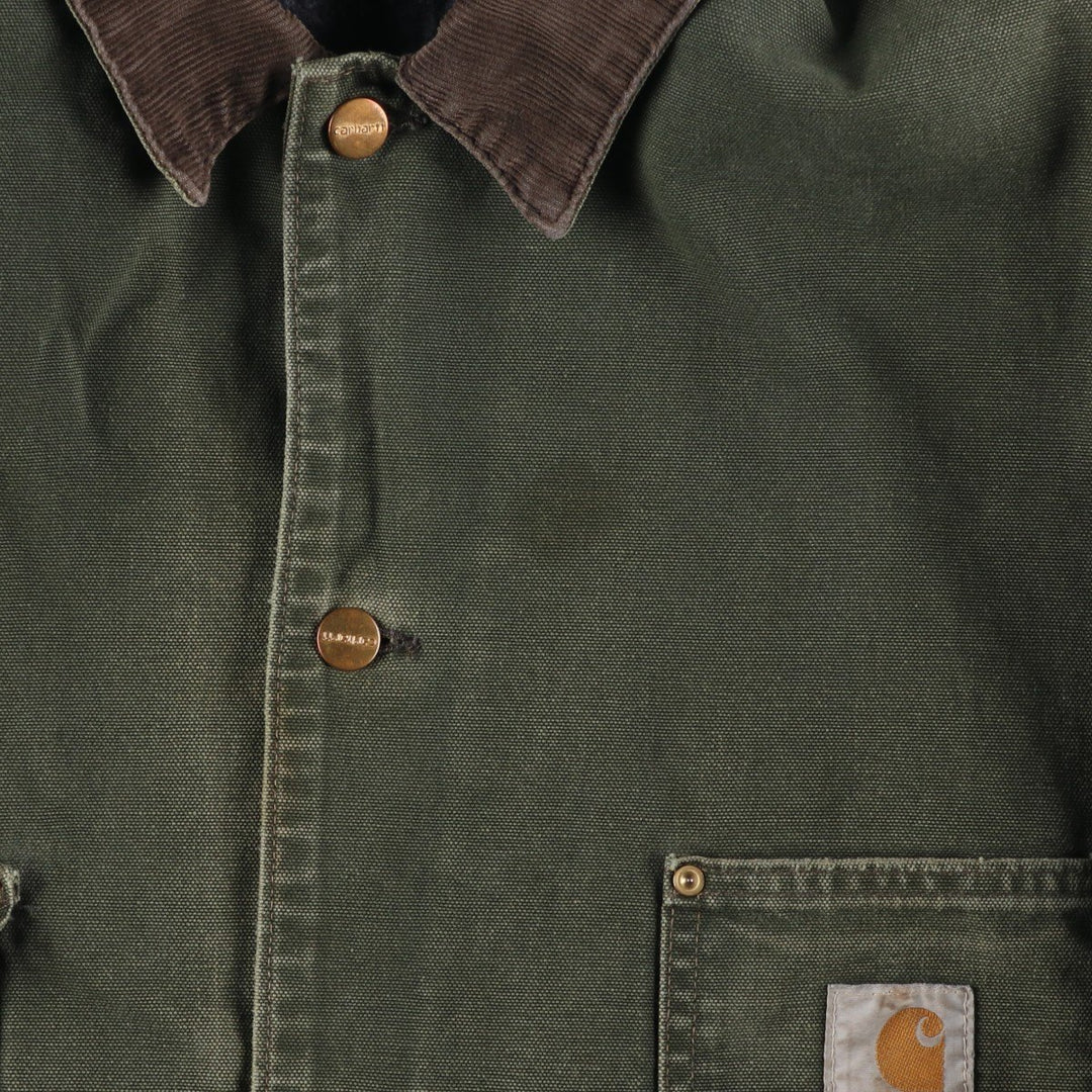 Carhartt Michigan Chore Coat Painted Duck Coverall Men's XL unclear Khaki type Vintage Second Hand