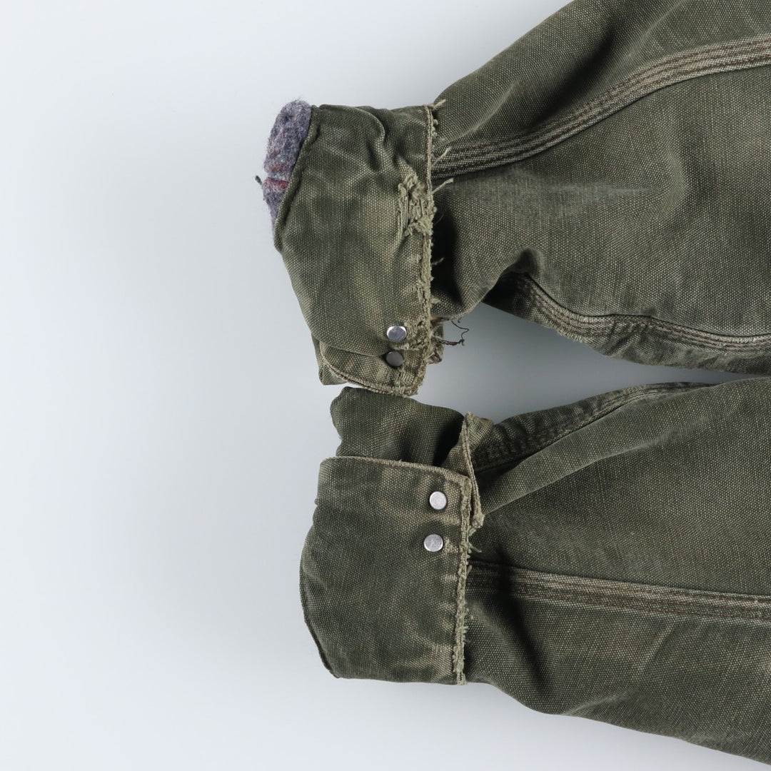 Carhartt Michigan Chore Coat Painted Duck Coverall Men's XL unclear Khaki type Vintage Second Hand