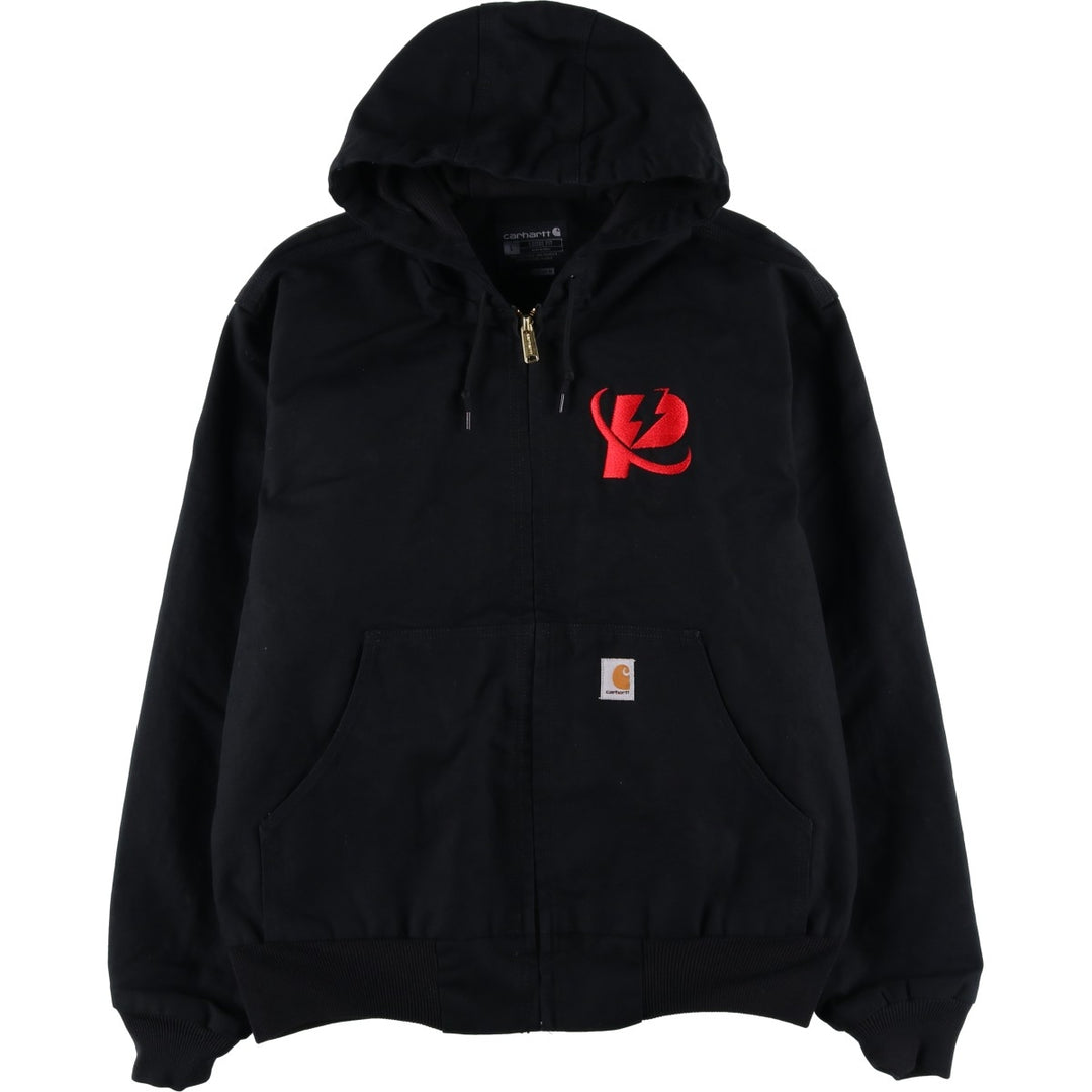 Carhartt Active Jacket, Loose Fit Duck Full Zip Hoodie, Men's Size L cotton black type Vintage Second Hand