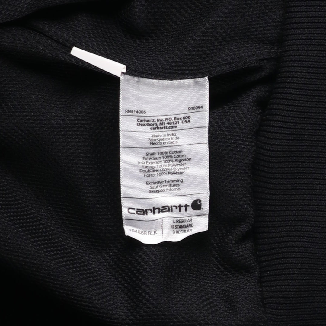 Carhartt Active Jacket, Loose Fit Duck Full Zip Hoodie, Men's Size L cotton black type Vintage Second Hand