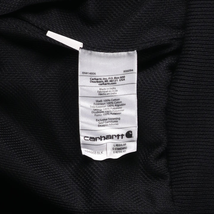 Carhartt Active Jacket, Loose Fit Duck Full Zip Hoodie, Men's Size L cotton black type Vintage Second Hand