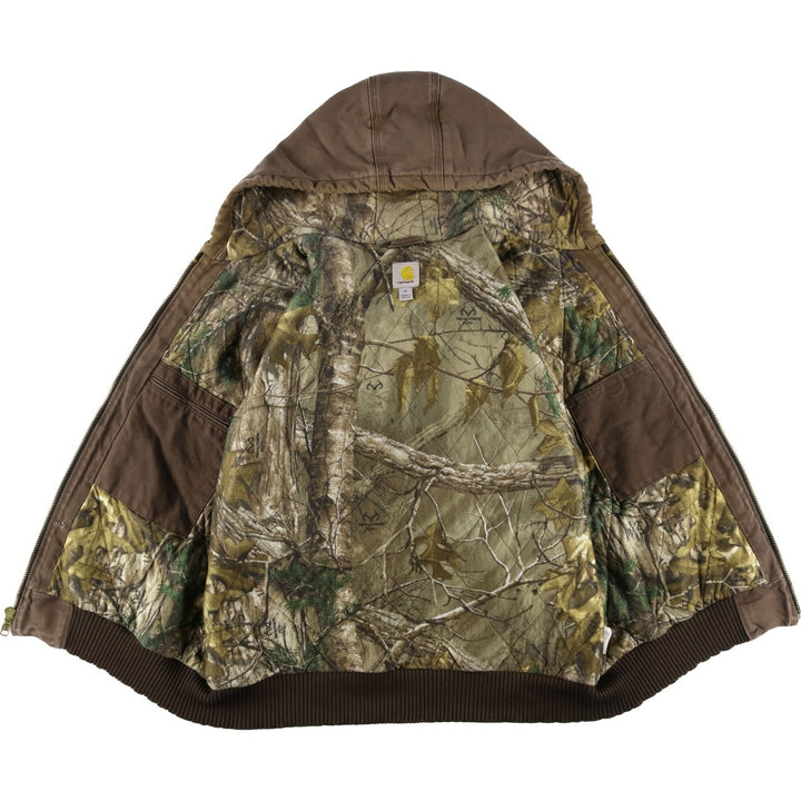 Carhartt Active Jacket, Padded Duck Full-Zip Hoodie, Men's XL cotton brown type Vintage Second Hand