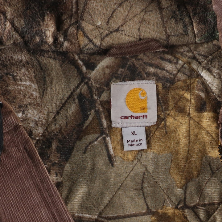 Carhartt Active Jacket, Padded Duck Full-Zip Hoodie, Men's XL cotton brown type Vintage Second Hand