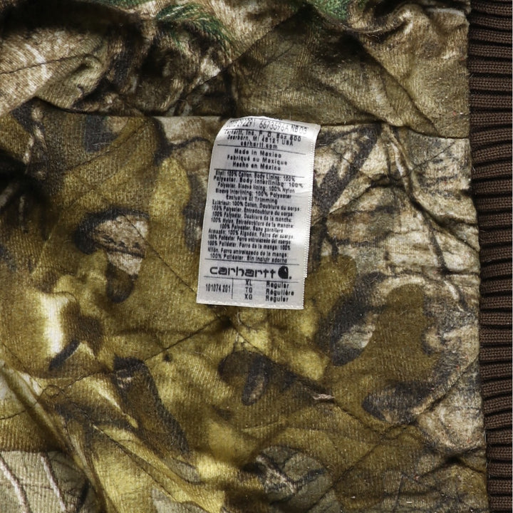 Carhartt Active Jacket, Padded Duck Full-Zip Hoodie, Men's XL cotton brown type Vintage Second Hand