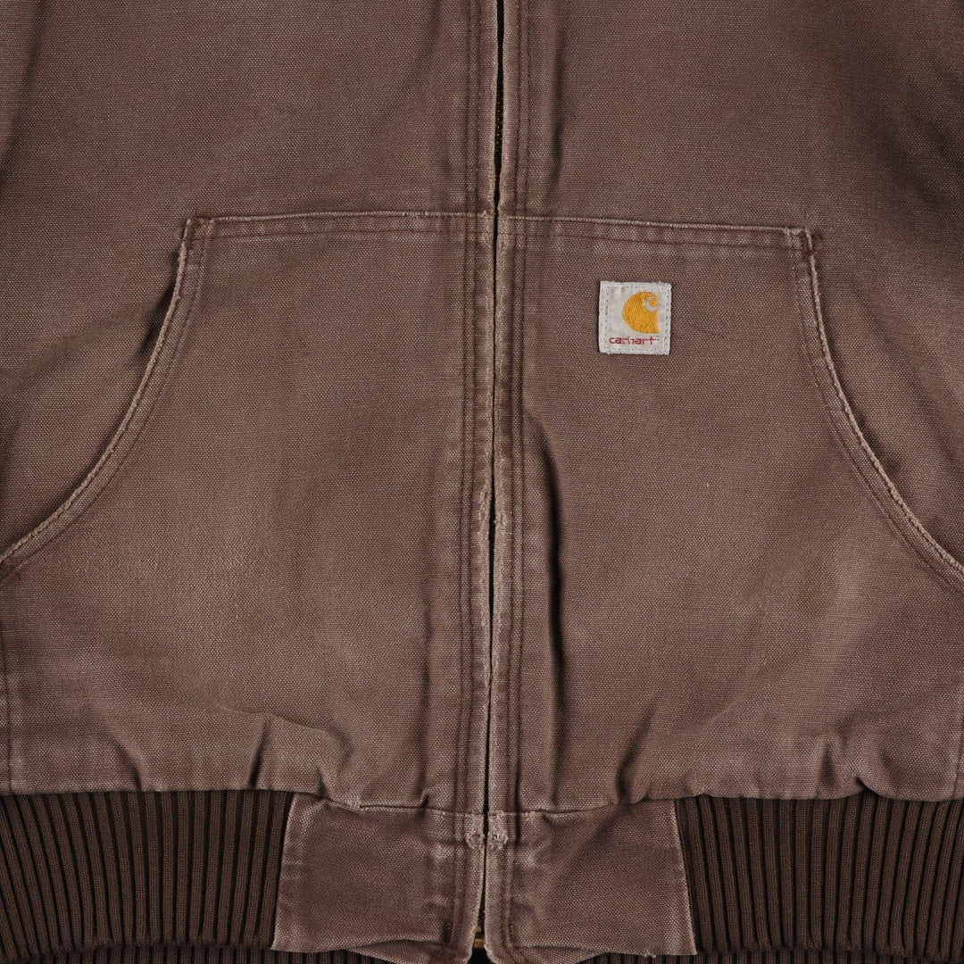 Carhartt Active Jacket, Padded Duck Full-Zip Hoodie, Men's XL cotton brown type Vintage Second Hand