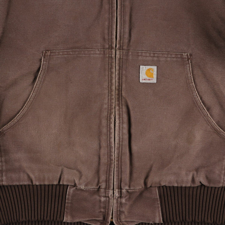 Carhartt Active Jacket, Padded Duck Full-Zip Hoodie, Men's XL cotton brown type Vintage Second Hand