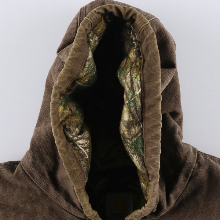 Carhartt Active Jacket, Padded Duck Full-Zip Hoodie, Men's XL cotton brown type Vintage Second Hand