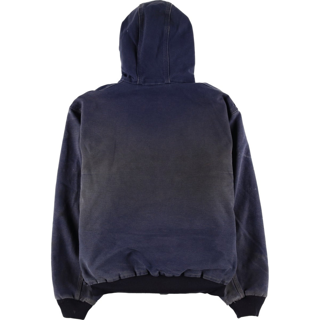 Carhartt Active Jacket Duck Full Zip Parka Made in USA Men's L size cotton navy blue type Vintage Second Hand