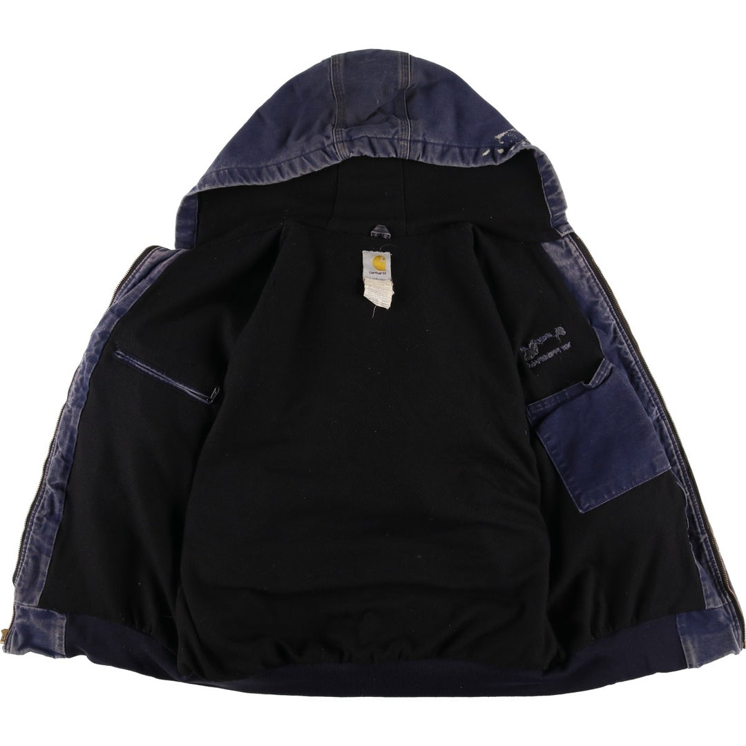 Carhartt Active Jacket Duck Full Zip Parka Made in USA Men's L size cotton navy blue type Vintage Second Hand