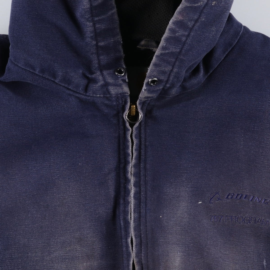 Carhartt Active Jacket Duck Full Zip Parka Made in USA Men's L size cotton navy blue type Vintage Second Hand