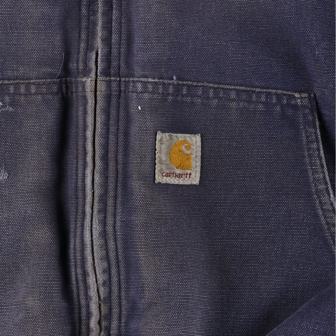 Carhartt Active Jacket Duck Full Zip Parka Made in USA Men's L size cotton navy blue type Vintage Second Hand
