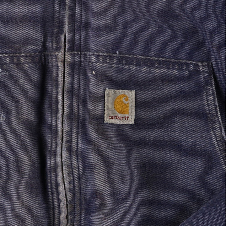 Carhartt Active Jacket Duck Full Zip Parka Made in USA Men's L size cotton navy blue type Vintage Second Hand