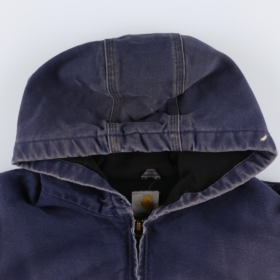 Carhartt Active Jacket Duck Full Zip Parka Made in USA Men's L size cotton navy blue type Vintage Second Hand