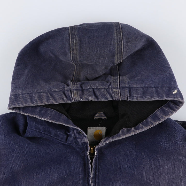 Carhartt Active Jacket Duck Full Zip Parka Made in USA Men's L size cotton navy blue type Vintage Second Hand