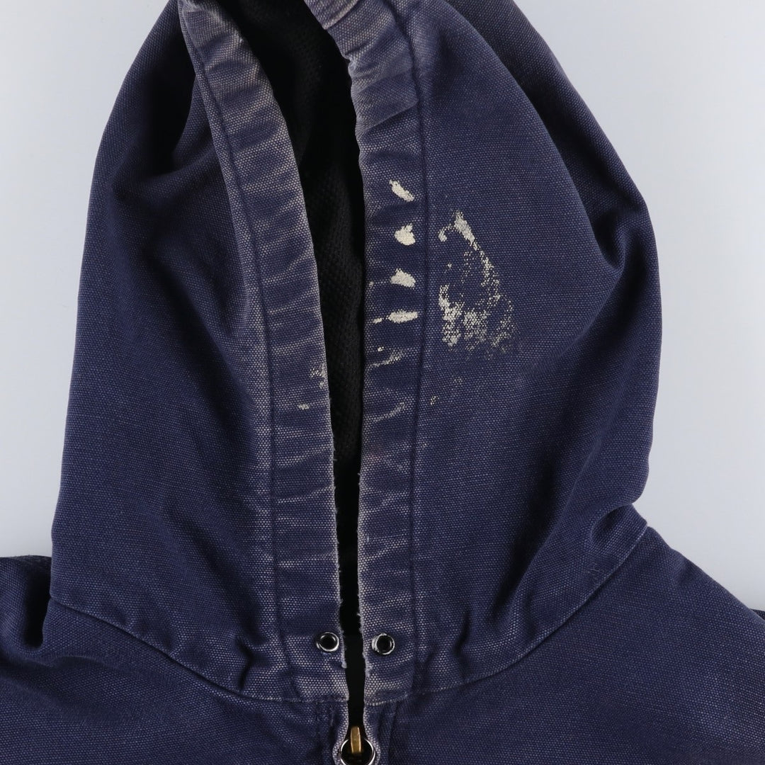Carhartt Active Jacket Duck Full Zip Parka Made in USA Men's L size cotton navy blue type Vintage Second Hand