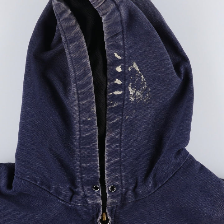 Carhartt Active Jacket Duck Full Zip Parka Made in USA Men's L size cotton navy blue type Vintage Second Hand