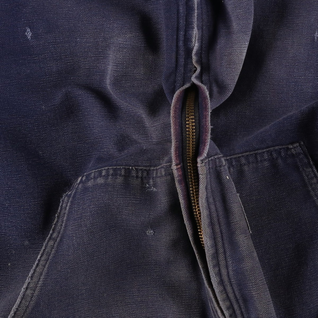 Carhartt Active Jacket Duck Full Zip Parka Made in USA Men's L size cotton navy blue type Vintage Second Hand