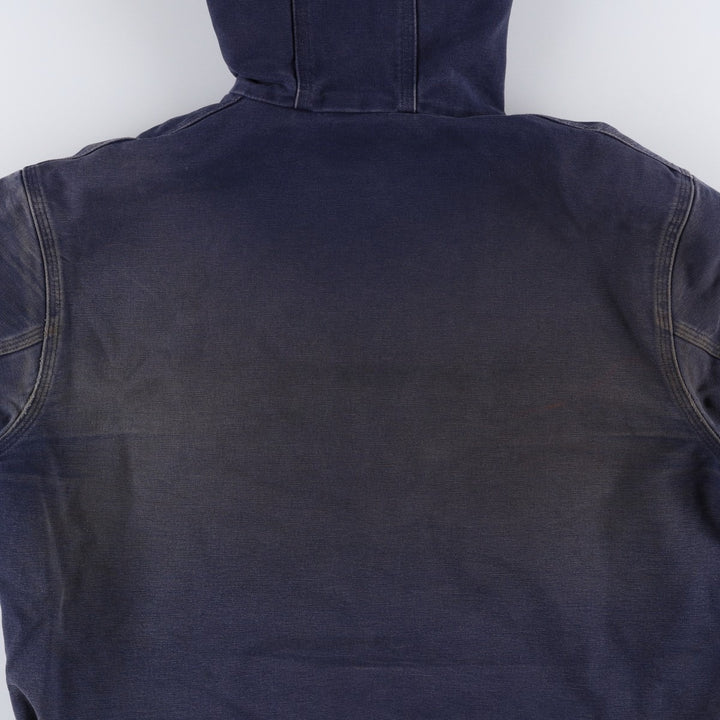 Carhartt Active Jacket Duck Full Zip Parka Made in USA Men's L size cotton navy blue type Vintage Second Hand