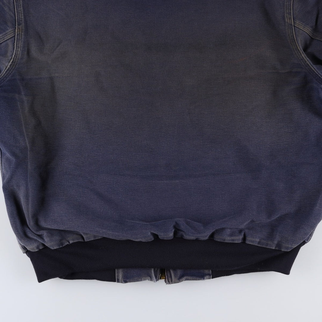 Carhartt Active Jacket Duck Full Zip Parka Made in USA Men's L size cotton navy blue type Vintage Second Hand