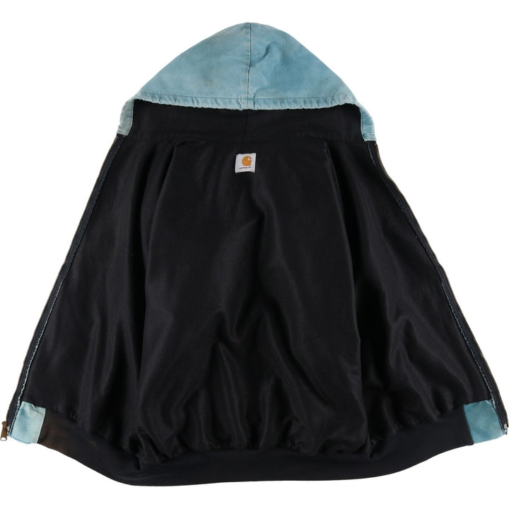 Carhartt Active Jacket Duck Full Zip Hoodie Men's XL unclear turquoise blue Vintage Second Hand
