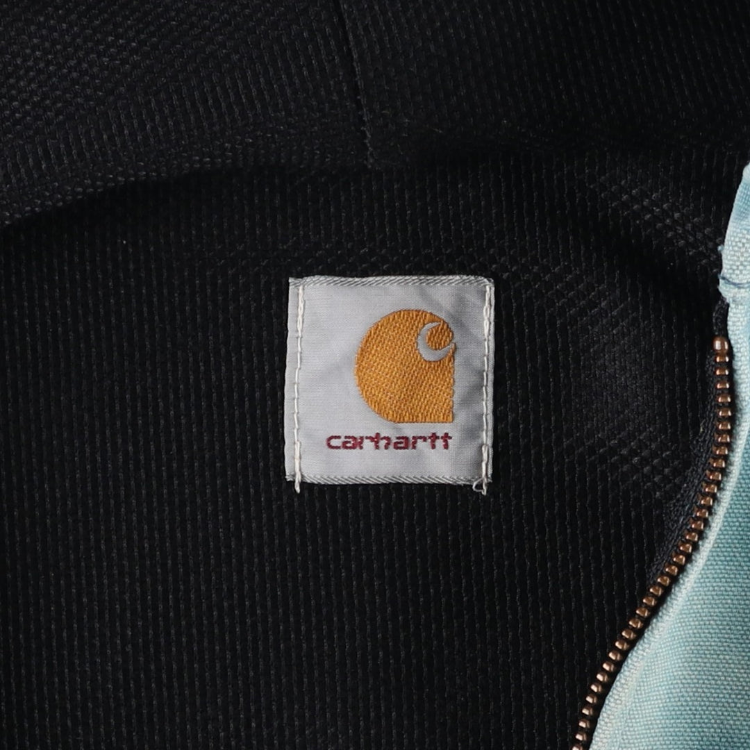 Carhartt Active Jacket Duck Full Zip Hoodie Men's XL unclear turquoise blue Vintage Second Hand
